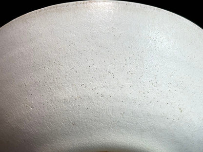 White Glaze Hira-Chawan by Taniguchi Ryozo — Crawled Frost Surface