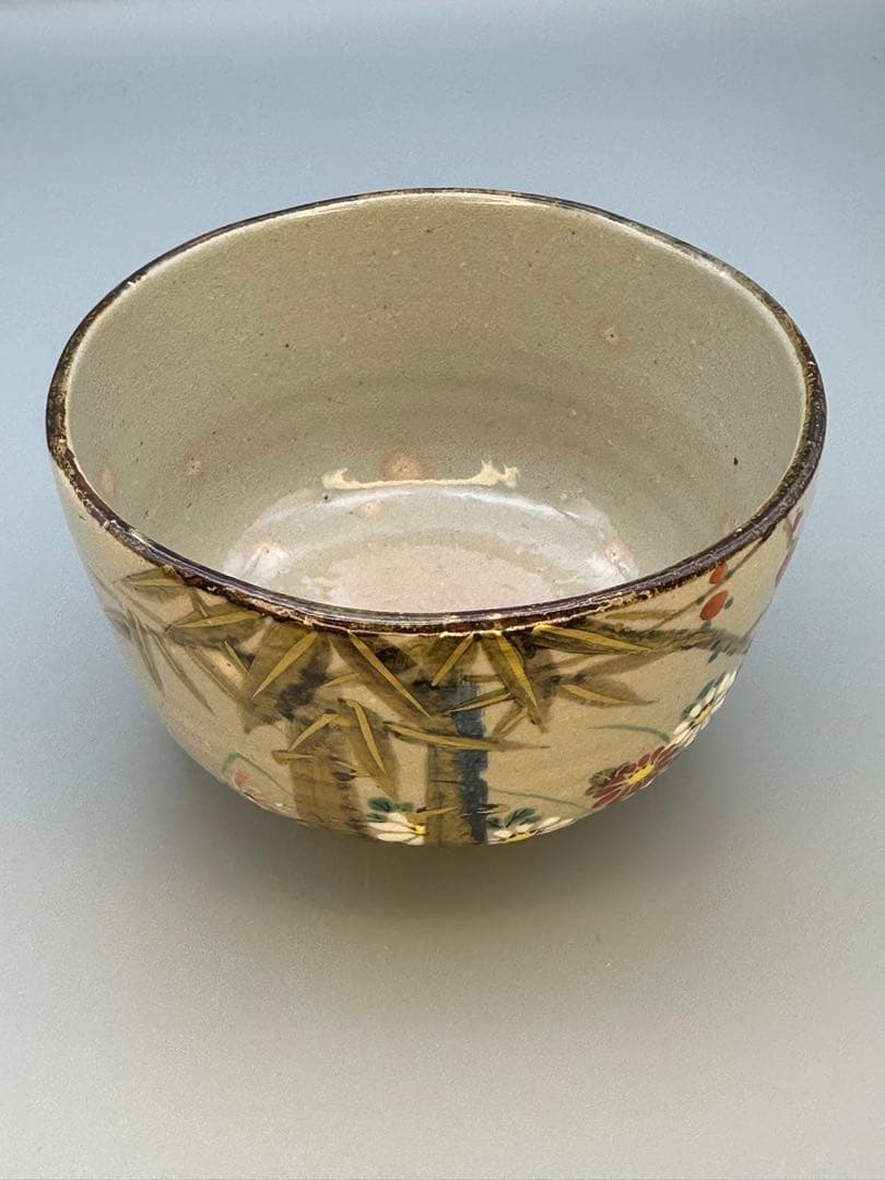 Kenzan-Style Four Gentlemen Chawan Tea Bowl by Minamiguchi Kansui