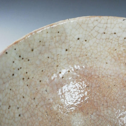 Hagi Ware Tea Bowl by Hirose Tanga - Tenpozan Kiln White Glaze Chawan