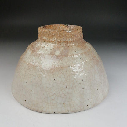 Hagi Ware Tea Bowl by Hirose Tanga - Tenpozan Kiln White Glaze Chawan