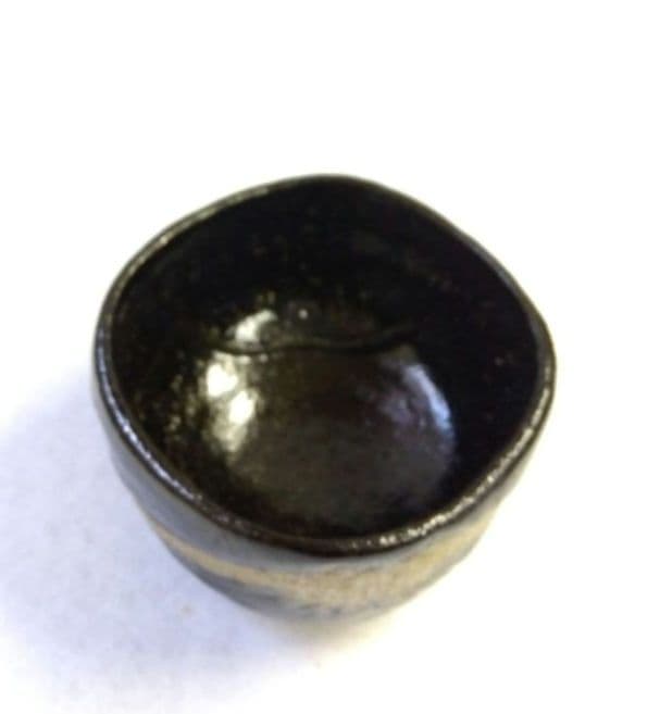 Black Raku Shiho Tea Bowl Mt Fuji Sasaki Teruo Murasakino Kirai Kiln