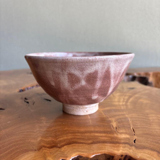 Hagi Ware Matcha Bowl by Tenpozan — Gohon Glaze with Iron Grass Motif, Chawan for Tea Ceremony