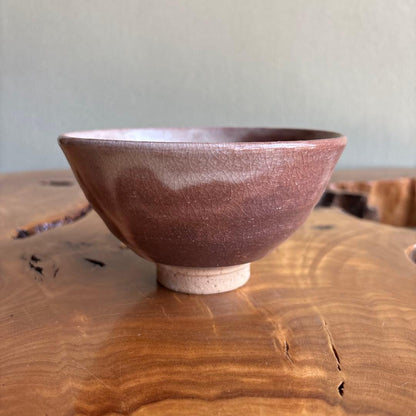 Hagi Ware Matcha Bowl by Tenpozan — Gohon Glaze with Iron Grass Motif, Chawan for Tea Ceremony