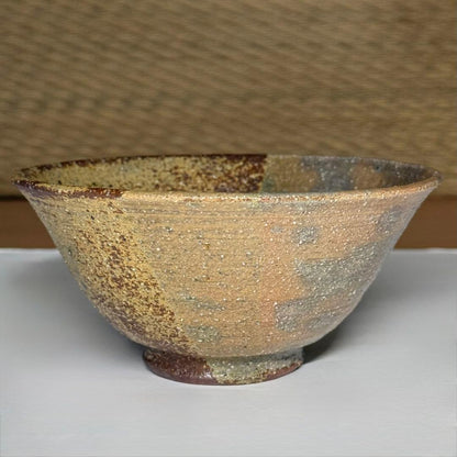 Ichino Shinsui Tamba-yaki Irabo Hakeme Chawan — Brush Stroke Tea Bowl Shinsui Kiln w/ Tomobako
