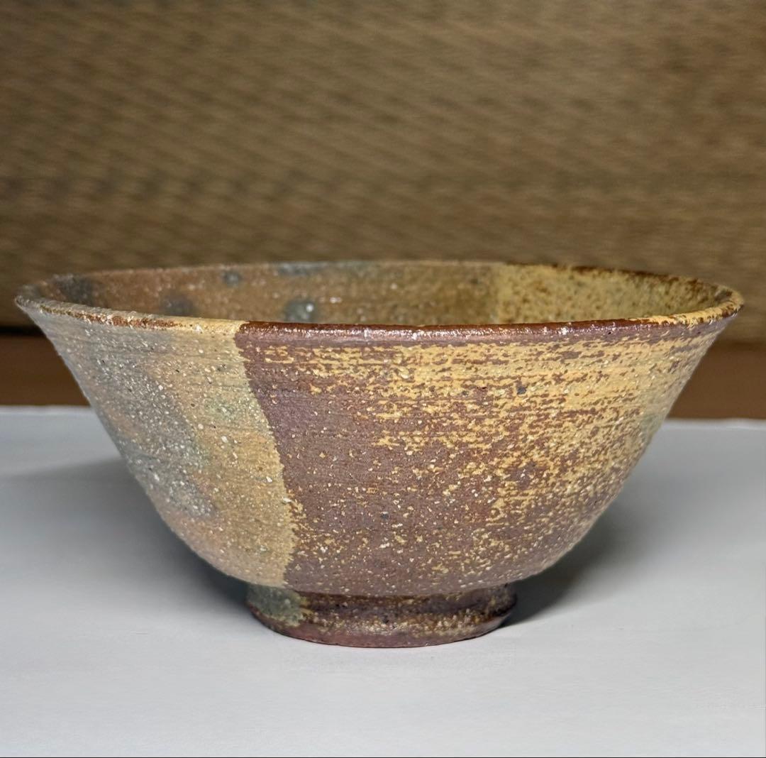 Ichino Shinsui Tamba-yaki Irabo Hakeme Chawan — Brush Stroke Tea Bowl Shinsui Kiln w/ Tomobako