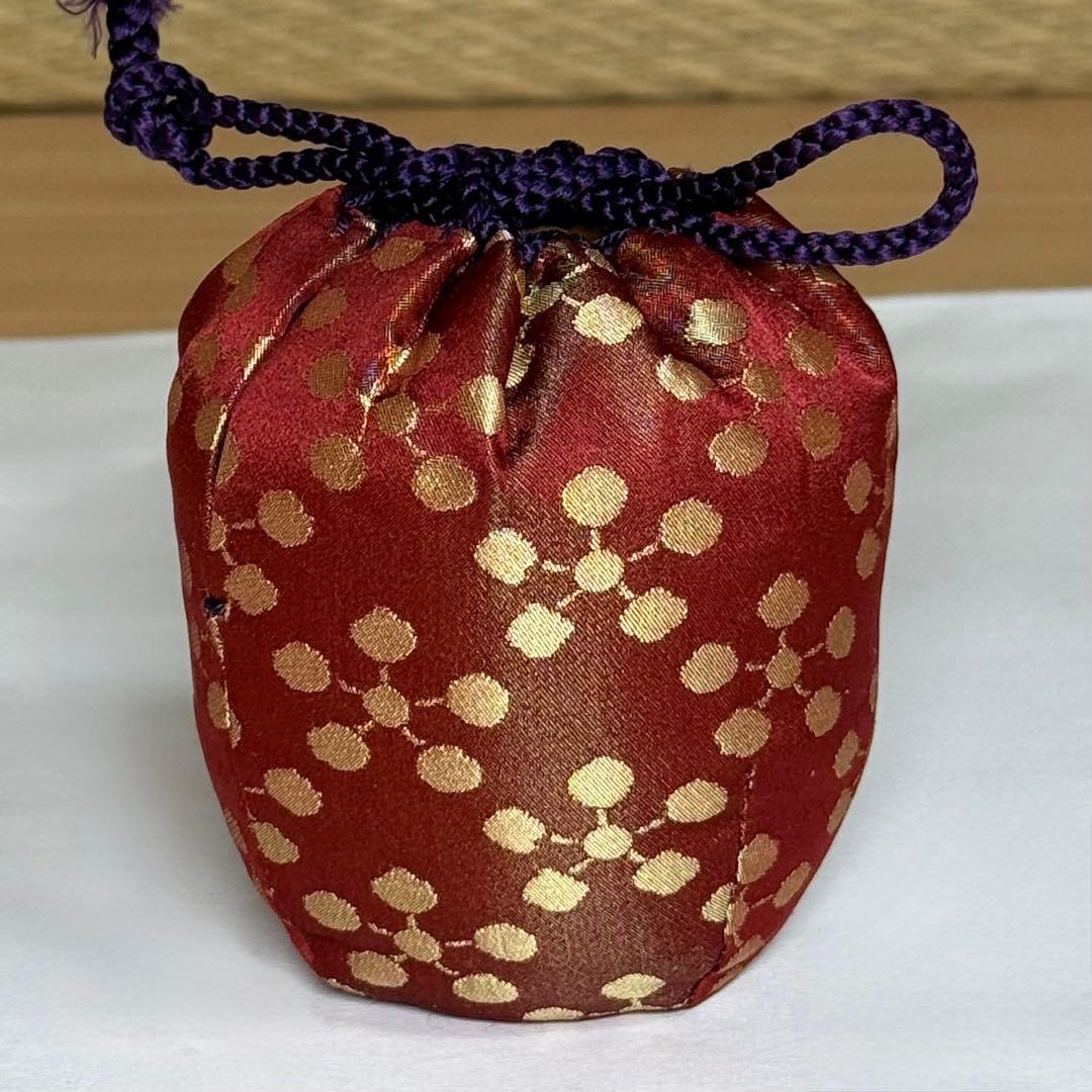 Akoda-Gata Cha-ire Gourd Tea Caddy - Tame-nuri Lacquer with Shifuku Pouch