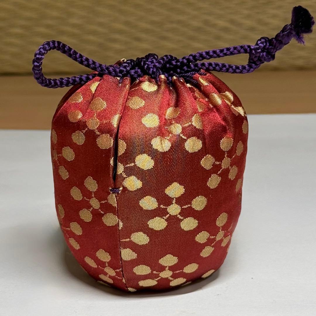 Akoda-Gata Cha-ire Gourd Tea Caddy - Tame-nuri Lacquer with Shifuku Pouch