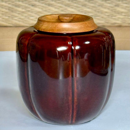 Akoda-Gata Cha-ire Gourd Tea Caddy - Tame-nuri Lacquer with Shifuku Pouch