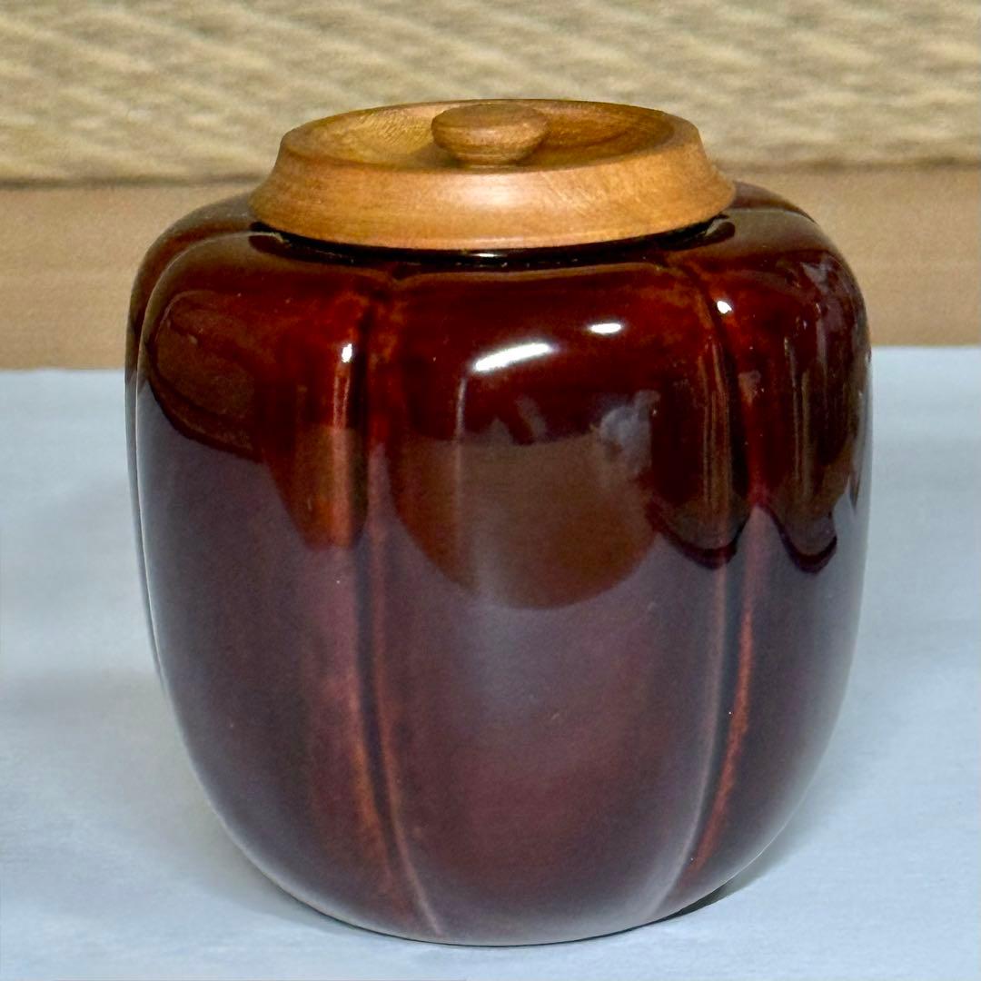 Akoda-Gata Cha-ire Gourd Tea Caddy - Tame-nuri Lacquer with Shifuku Pouch