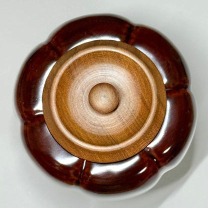 Akoda-Gata Cha-ire Gourd Tea Caddy - Tame-nuri Lacquer with Shifuku Pouch