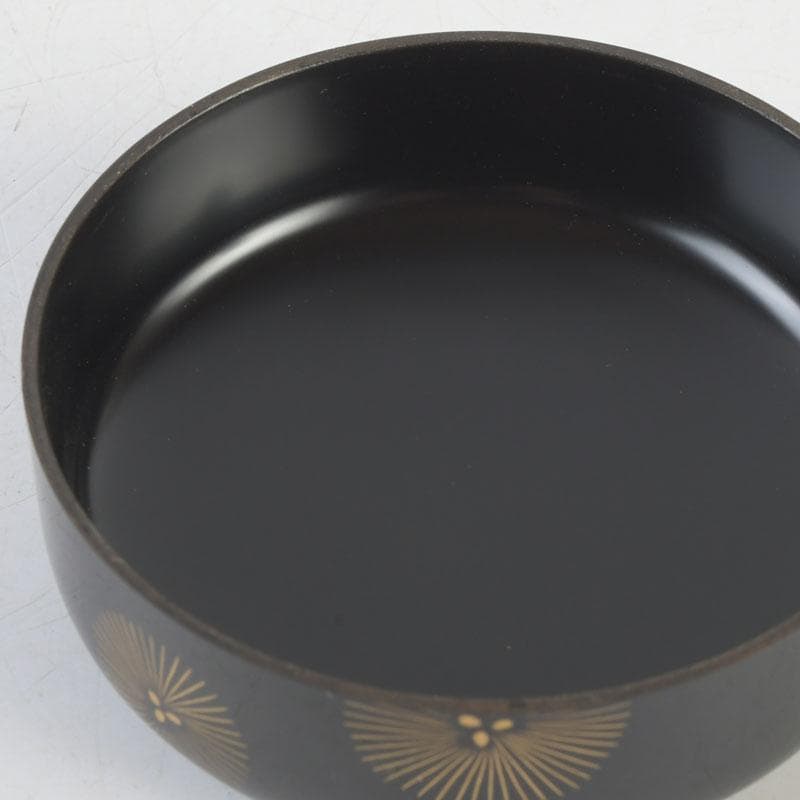 Hakudo Lacquer Natsume — Gold Maki-e Radial Pine Needle Medallions, Tomobako