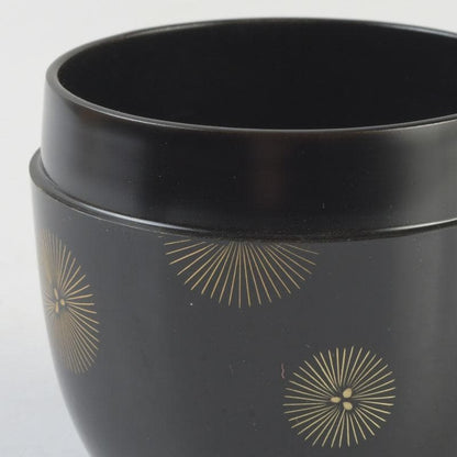 Hakudo Lacquer Natsume — Gold Maki-e Radial Pine Needle Medallions, Tomobako