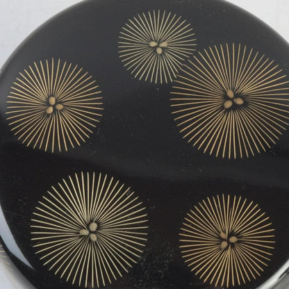 Hakudo Lacquer Natsume — Gold Maki-e Radial Pine Needle Medallions, Tomobako