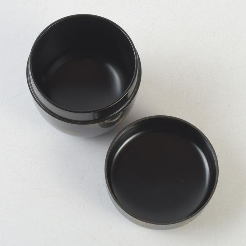 Hakudo Lacquer Natsume — Gold Maki-e Radial Pine Needle Medallions, Tomobako