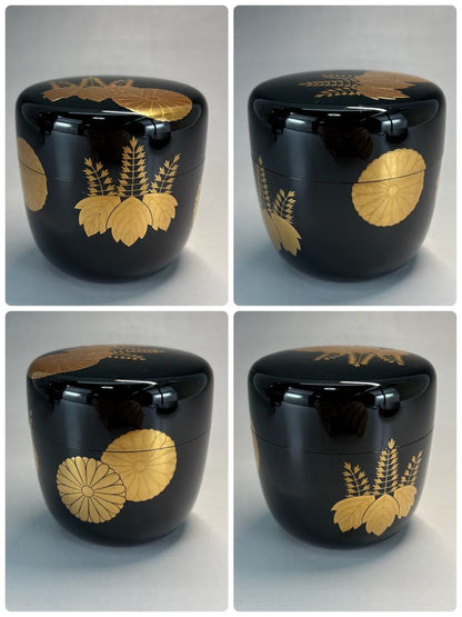 Yoshida Kasho — Taka-Maki-e O-Natsume, Chrysanthemum and Paulownia, Tomobako