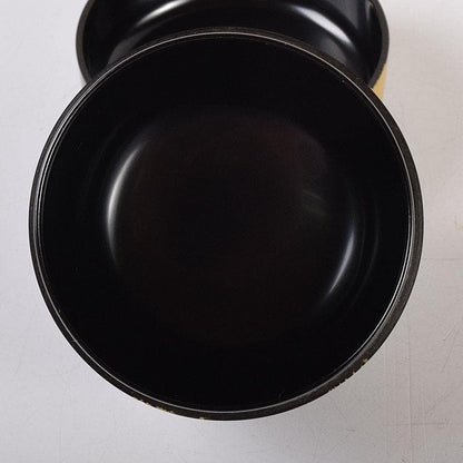 Black Lacquer Natsume by Seizan - Gold Red Ivy Maki-e Tea Caddy with Box