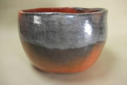 Fukui Rakuin Aka-Raku Tea Bowl 'Kaki Koudai' - Persimmon Foot with Signed Box