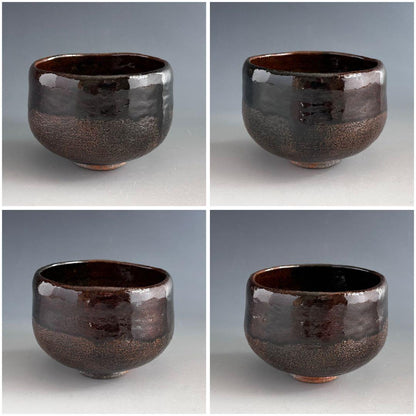 Ame Glaze Tea Bowl by Izumi Kisen - Ohi Ware Tsutsuchawan with Signed Box