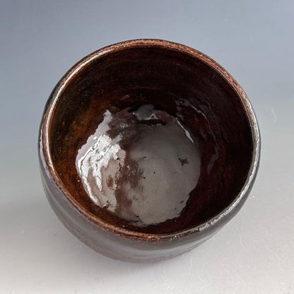 Ame Glaze Tea Bowl by Izumi Kisen - Ohi Ware Tsutsuchawan with Signed Box