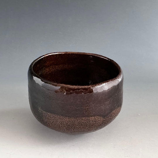 Ame Glaze Tea Bowl by Izumi Kisen - Ohi Ware Tsutsuchawan with Signed Box