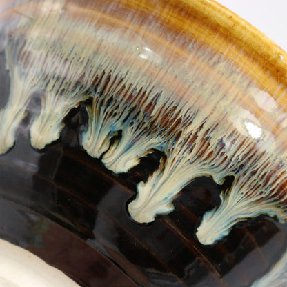Takatori-yaki Tea Bowl by Takatori Shingo — Zen Priest Inscription Etsudo