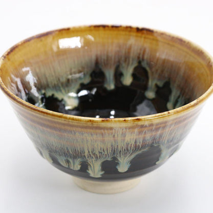Takatori-yaki Tea Bowl by Takatori Shingo — Zen Priest Inscription Etsudo