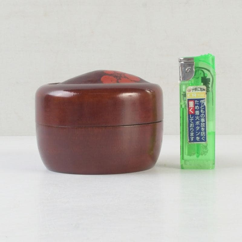 Antique Bamboo Core Vermilion Urushi Natsume | Shochikubai Pine Bamboo Plum Lacquer Tea Caddy | Shifuku & Hakogaki Box