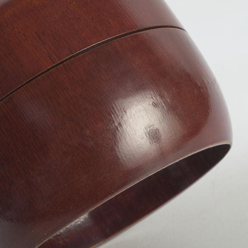 Antique Bamboo Core Vermilion Urushi Natsume | Shochikubai Pine Bamboo Plum Lacquer Tea Caddy | Shifuku & Hakogaki Box