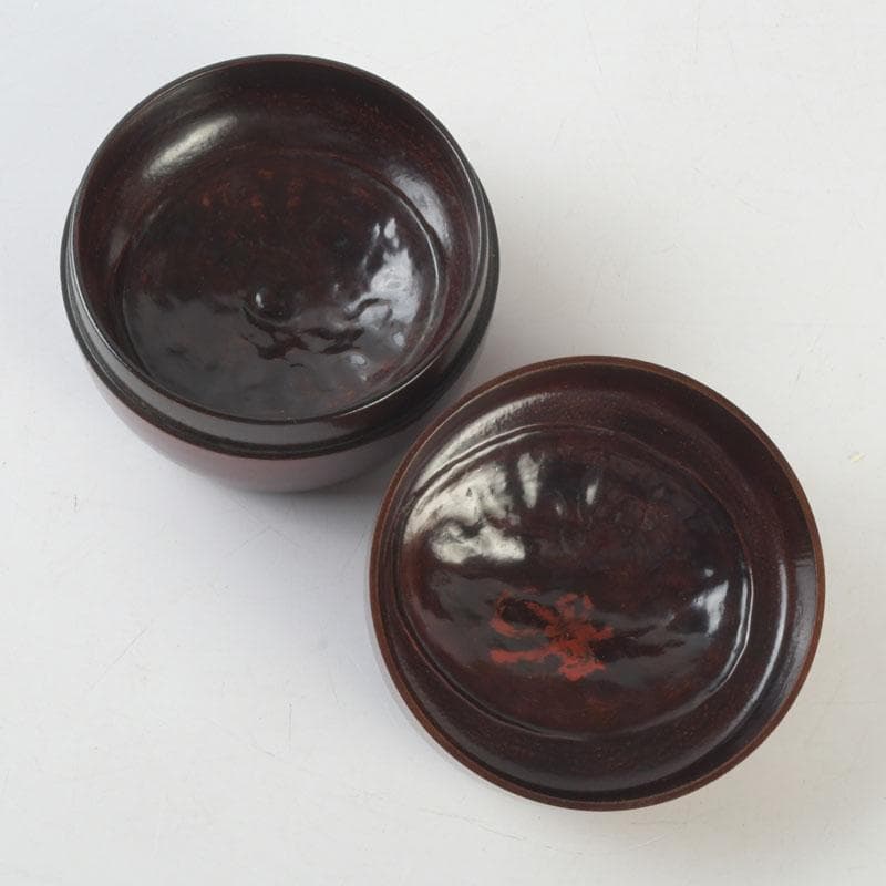 Antique Bamboo Core Vermilion Urushi Natsume | Shochikubai Pine Bamboo Plum Lacquer Tea Caddy | Shifuku & Hakogaki Box