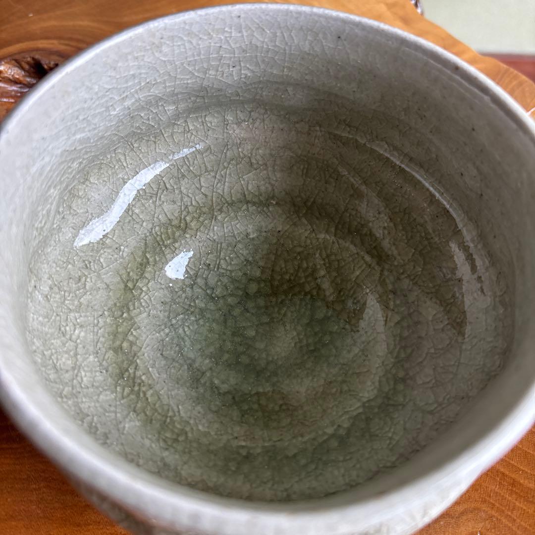 Imperial Theme Matcha Bowl by Ito Yu - Hachioji Kiln Celadon Chawan Sora with Box