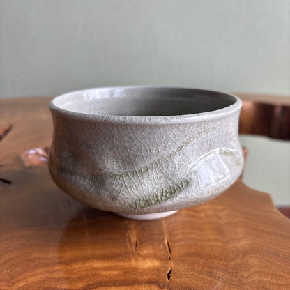 Imperial Theme Matcha Bowl by Ito Yu - Hachioji Kiln Celadon Chawan Sora with Box
