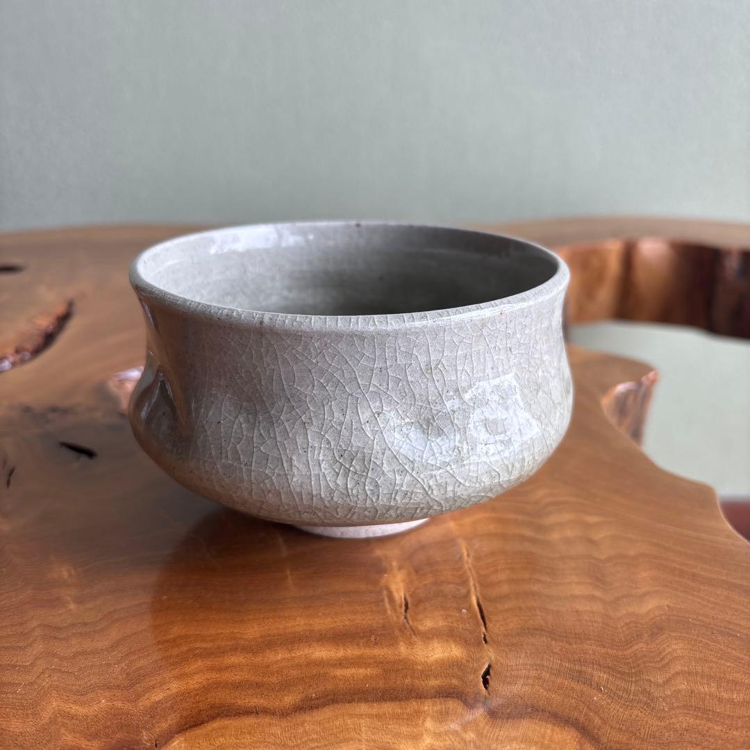 Imperial Theme Matcha Bowl by Ito Yu - Hachioji Kiln Celadon Chawan Sora with Box