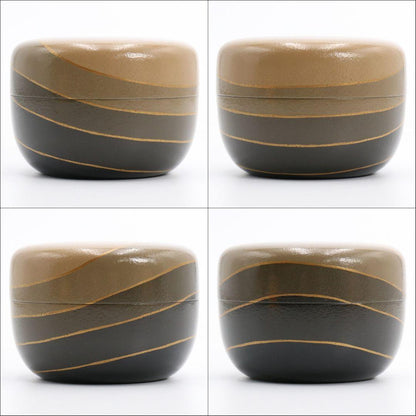 Polychrome Lacquer Hira-Natsume by Shoji - Saishiki Urushi Tea Caddy with Signed Box