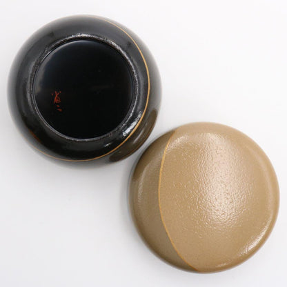 Polychrome Lacquer Hira-Natsume by Shoji - Saishiki Urushi Tea Caddy with Signed Box