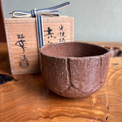 Koetsu Copy Shoji Matcha Bowl Aka Raku by Sasaki Shoraku Kyoto Tomobako
