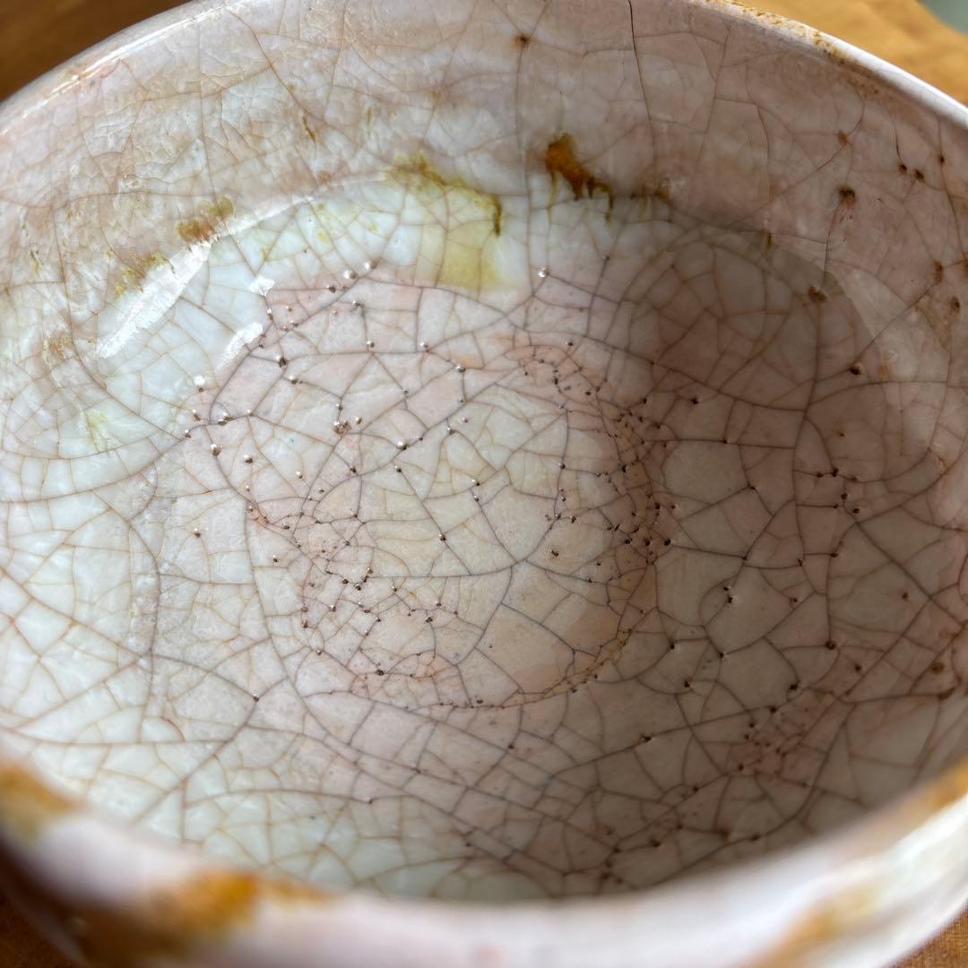 Ohi Ippei — Umadari Chawan, White Crackle Glaze, Tomobako | Ohi Ware Tea Bowl