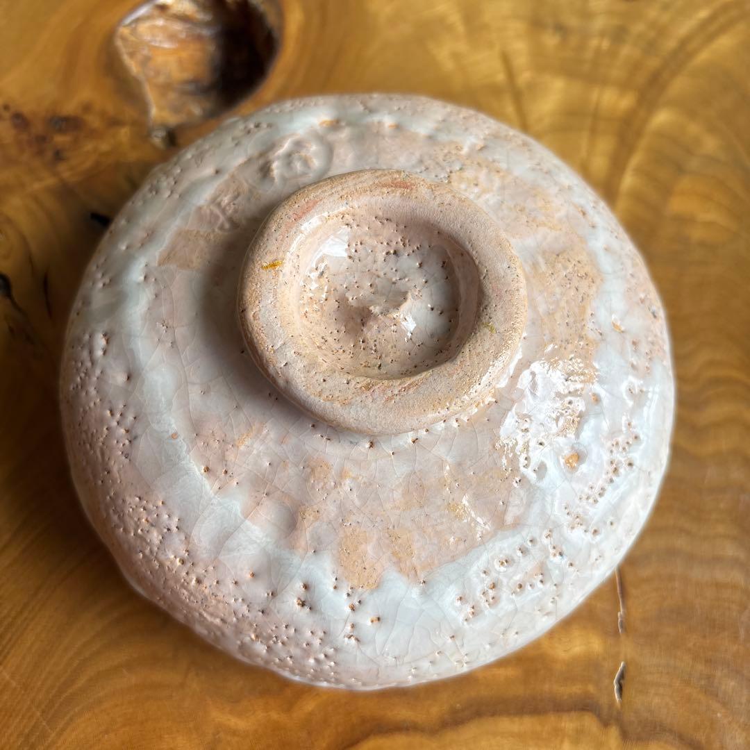Ohi Ippei — Umadari Chawan, White Crackle Glaze, Tomobako | Ohi Ware Tea Bowl