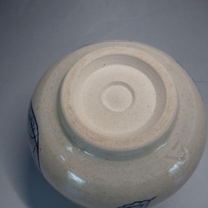 Ofukei Chawan Dragon Motif — Fuji-gama Kiln, Cobalt and Iron on Ash Glaze, Tomobako