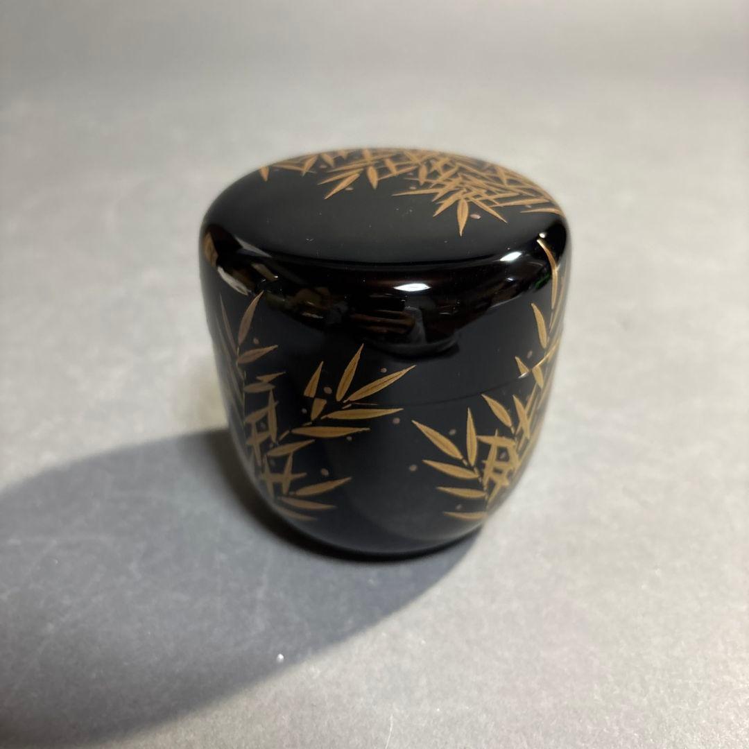 Sakashita Kosei Maki-e Natsume 'Sasa-Tsuyu' - Bamboo Dew Gold Lacquer Tea Caddy