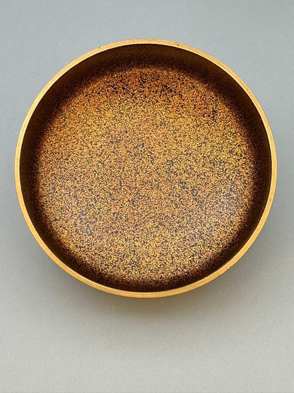 Sunrise Maki-e Natsume Tea Caddy by Shotoukei - Gold Lacquer with Vermilion Sun