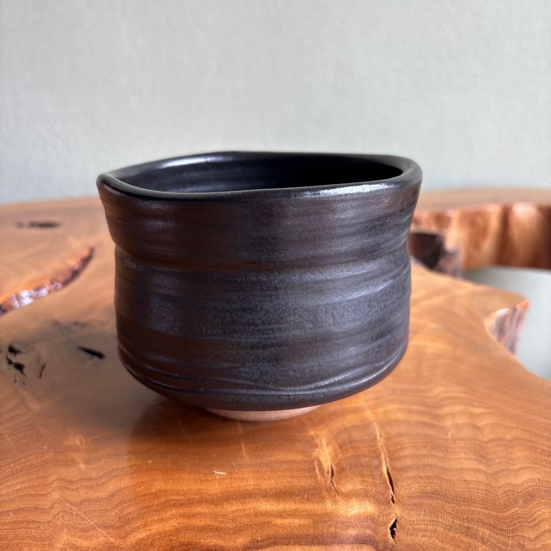 Kuro Oribe Matcha Bowl Michi Imperial Theme by Terada Bizan with Tomobako