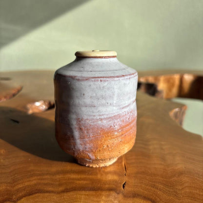 Kaneko Nobuhiko Hagi-Yaki Chaire | Shiroyama Kiln Soft White Glaze | Signed Tomobako