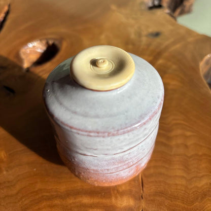 Kaneko Nobuhiko Hagi-Yaki Chaire | Shiroyama Kiln Soft White Glaze | Signed Tomobako