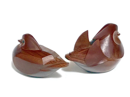 Suzuki Jinshi Hida Takayama Ittobori Mandarin Duck Pair — Ichii Yew Wood, Oshidori Kogo, Tomobako
