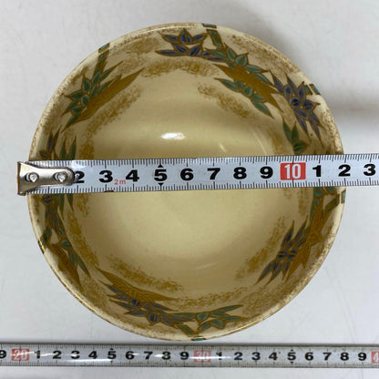 Ninsei-Style Bamboo Grove Chawan by Kazukoichi Ueyama — Kyoto Kyo-yaki Tea Bowl, Gold Silver Enamel, Tomobako