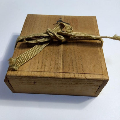 Kyoto Maki-e Kogo Incense Container - Gold Aoi-Mon & Lotus with Signed Box