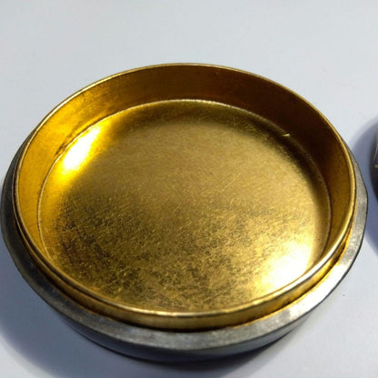 Kyoto Maki-e Kogo Incense Container - Gold Aoi-Mon & Lotus with Signed Box