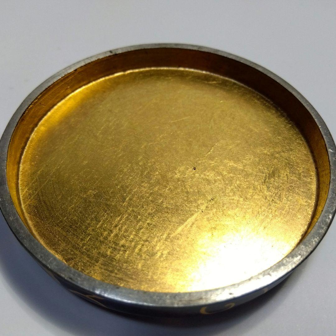 Kyoto Maki-e Kogo Incense Container - Gold Aoi-Mon & Lotus with Signed Box