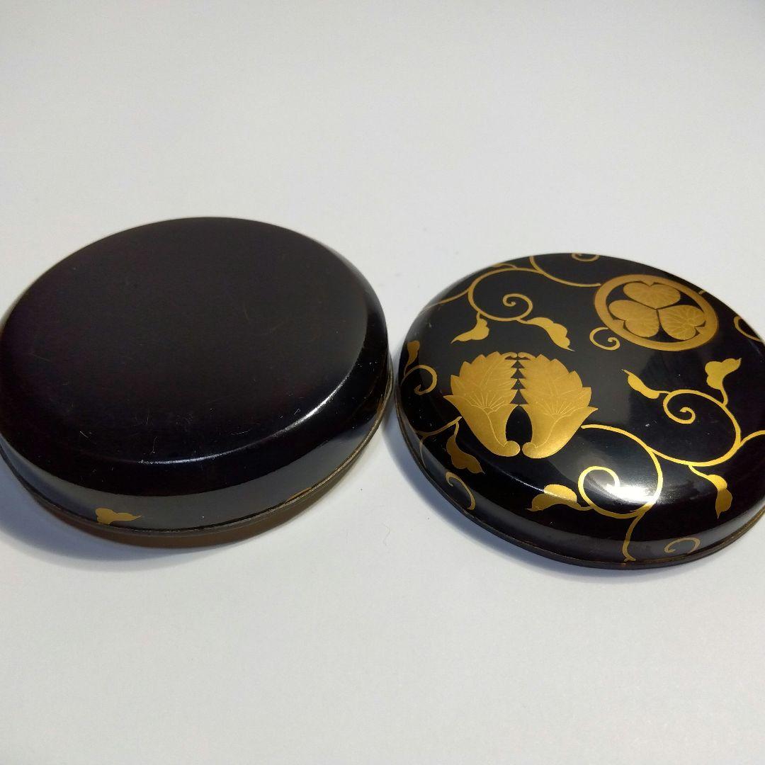 Kyoto Maki-e Kogo Incense Container - Gold Aoi-Mon & Lotus with Signed Box