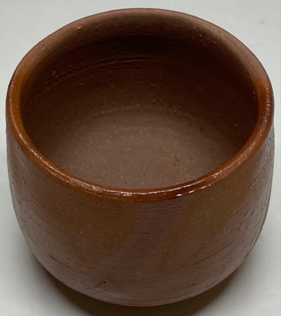 Bizen Hidasuki Guinomi Sake Cup by Yamamoto Yuichi with Signed Box